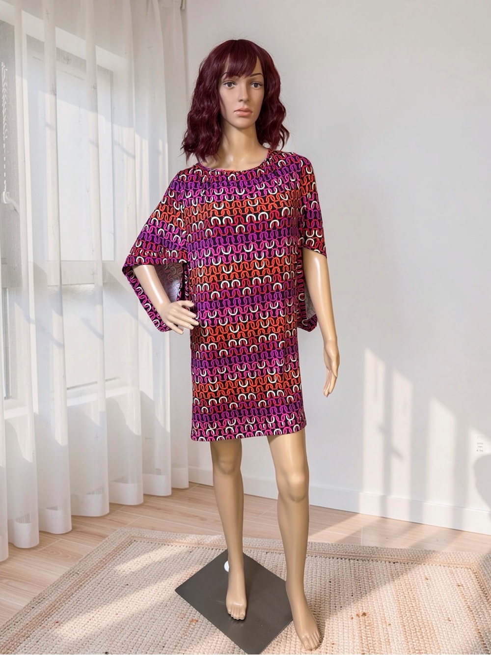 Trina Turk NWT Sz XL Multicolor Purple & Pink Geometric Beach Cover-up (0886)